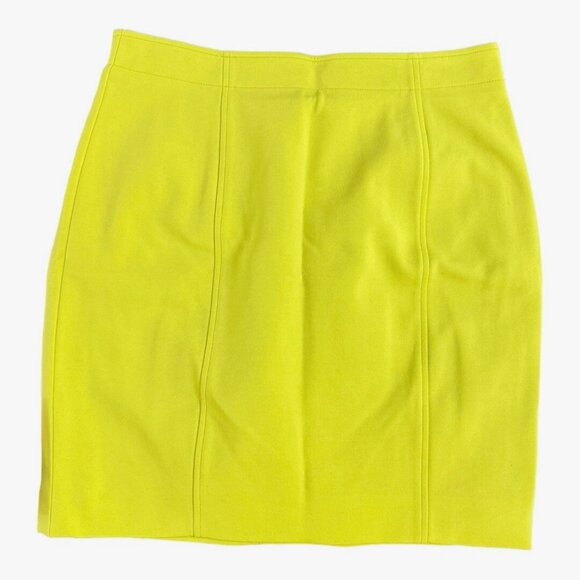 Dana Buchman Y2K Vibrant Neon Yellow‎ Straight Short Skirt Stretch Lined 12 - Picture 1 of 14